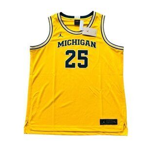 Jordan Michigan Wolverines #25 Basketball Jersey Yellow/Navy CN2889-728 Men's XL